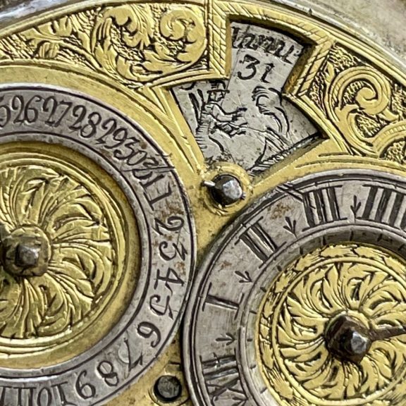 Austrian silver and rose gold astronomical verge watch Circa 1700 Austrian silver and rose gold astronomical verge watch Circa 1700