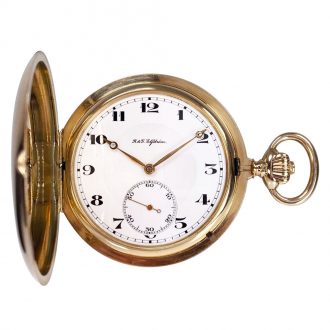 Large Swiss 14K rose gold hunting cased lever watch Circa 1925 Large Swiss 14K rose gold hunting cased lever watch Circa 1925