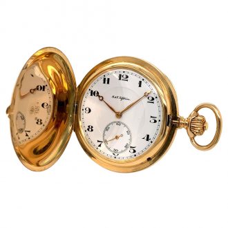 Large Swiss 14K rose gold hunting cased lever watch Circa 1925 Large Swiss 14K rose gold hunting cased lever watch Circa 1925