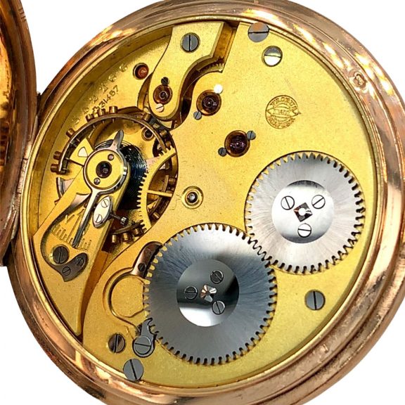 Swiss 14K rose gold hunting cased lever watch Circa 1912 Swiss 14K rose gold hunting cased lever watch Circa 1912