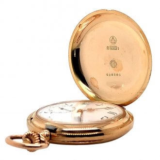 Swiss 14K rose gold hunting cased lever watch Circa 1912