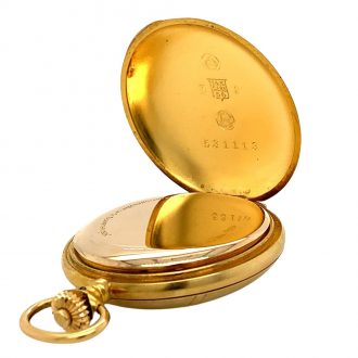 Swiss matt gold, diamond and sapphire set pendant watch Circa 1912