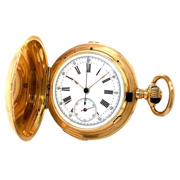 Swiss rose gold quarter repeating chronograph Circa 1890 Swiss rose gold quarter repeating chronograph Circa 1890