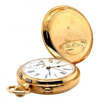 Swiss 18 carat gold quarter repeating lever chronograph Circa 1900