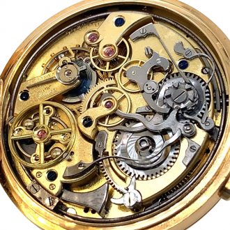 Swiss 18 carat gold quarter repeating lever chronograph Circa 1900