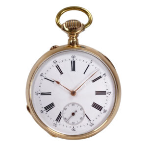 Very rare German 18K gold open faced lever watch Circa 1900