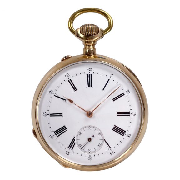 Very rare German 18K gold open faced lever watch Circa 1900