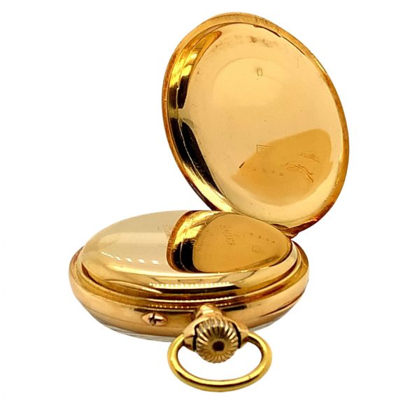 Very rare German 18K gold open faced lever watch Circa 1900 Very rare German 18K gold open faced lever watch Circa 1900