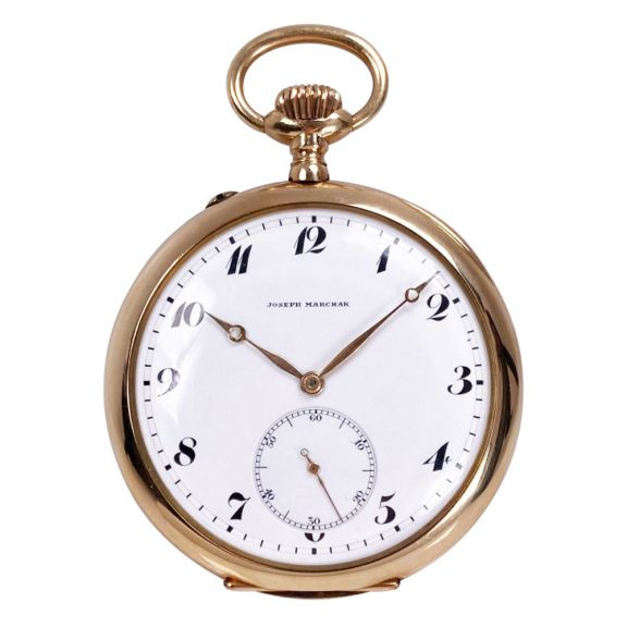 Elegant Swiss rose gold open faced lever watch Circa 1910