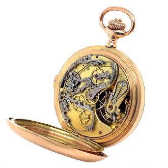 Swiss 14K rose gold lever chronograph with date Circa 1910