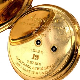 Rare Silesian 18 carat gold lever pocket watch Circa 1865