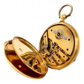 Rare Silesian 18 carat gold lever pocket watch Circa 1865