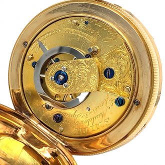 English multicoloured gold cylinder pocket watch Circa 1830