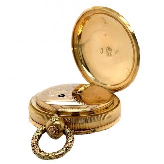 English multicoloured gold cylinder pocket watch Circa 1830