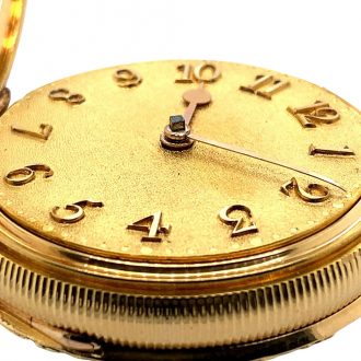 English multicoloured gold cylinder pocket watch Circa 1830