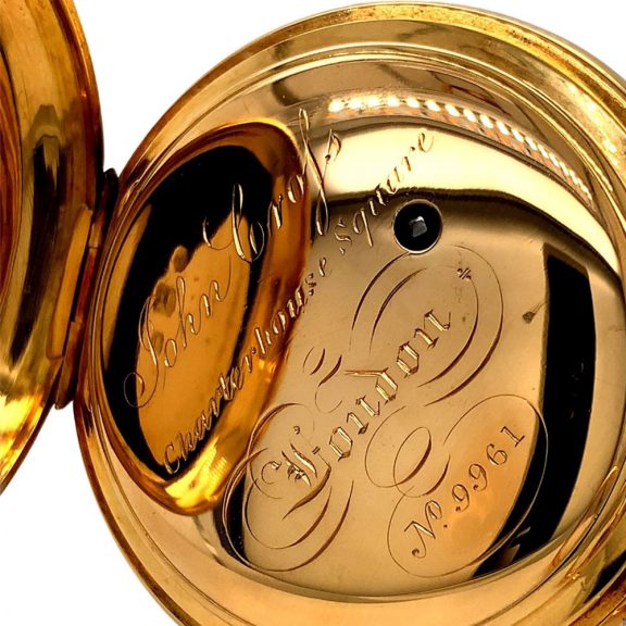 English 18K gold minute repeating duplex watch Circa 1822 English 18K gold minute repeating duplex watch Circa 1822
