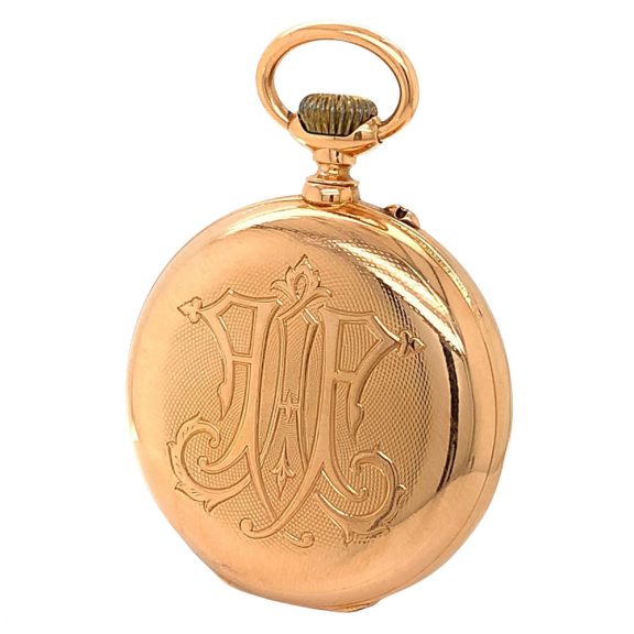 Swiss 18K rose gold open faced lever pocket watch Circa 1900 Swiss 18K rose gold open faced lever pocket watch Circa 1900