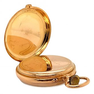 Swiss 18K rose gold open faced lever pocket watch Circa 1900 Swiss 18K rose gold open faced lever pocket watch Circa 1900