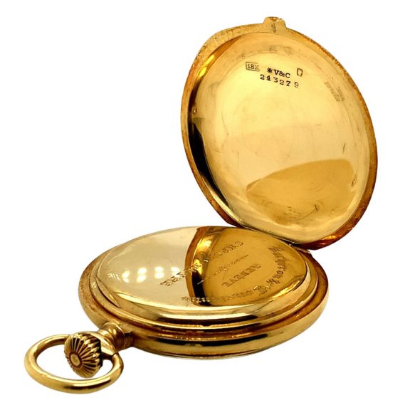 Swiss 18K gold open faced precision pocket watch Circa 1921 Swiss 18K gold open faced precision pocket watch Circa 1921