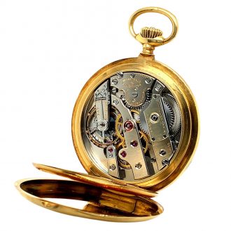 Swiss 18K gold open faced precision pocket watch Circa 1921