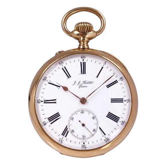 Fine Swiss 14K rose gold open faced lever watch Circa 1880