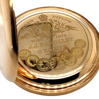 Fine Swiss 14K rose gold open faced lever watch Circa 1880