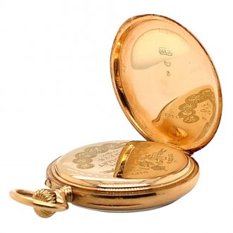 Fine Swiss 14K rose gold open faced lever watch Circa 1880