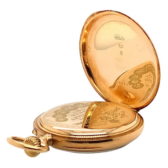Fine Swiss 14K rose gold open faced lever watch Circa 1880 Fine Swiss 14K rose gold open faced lever watch Circa 1880