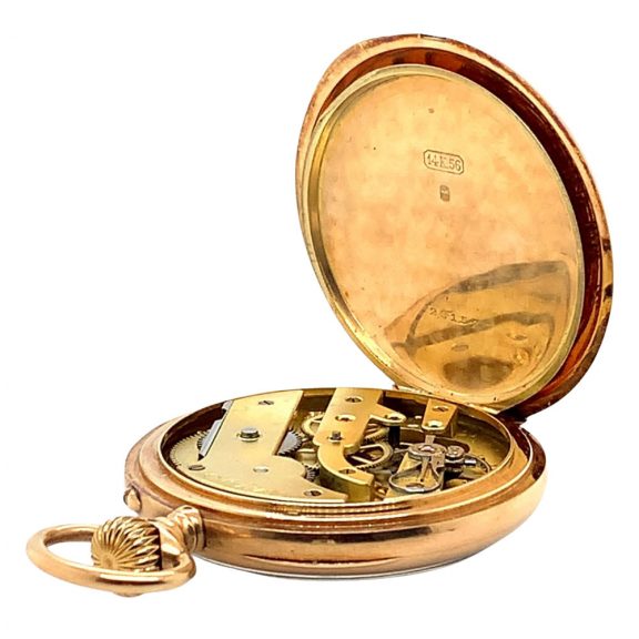 Fine Swiss 14K rose gold open faced lever watch Circa 1880 Fine Swiss 14K rose gold open faced lever watch Circa 1880