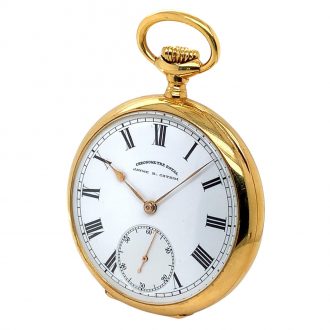 Swiss 18 carat gold open faced lever pocket watch Circa 1918 Swiss 18 carat gold open faced lever pocket watch Circa 1918