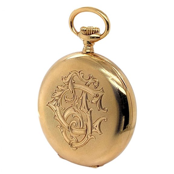 Swiss 18 carat gold open faced lever pocket watch Circa 1918 Swiss 18 carat gold open faced lever pocket watch Circa 1918