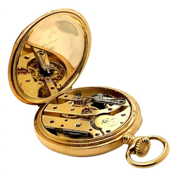 Swiss 18 carat gold open faced lever pocket watch Circa 1918 Swiss 18 carat gold open faced lever pocket watch Circa 1918