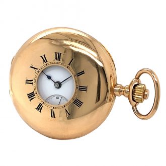 Swiss 18K rose gold half hunting cased lever watch Circa 1890
