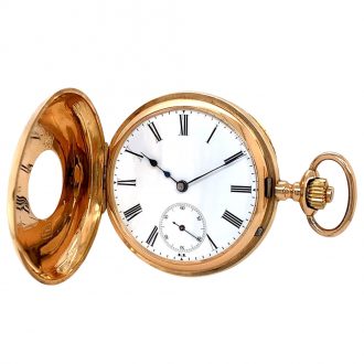 Swiss 18K rose gold half hunting cased lever watch Circa 1890