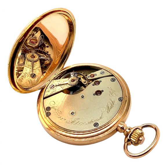 Swiss 18K rose gold half hunting cased lever watch Circa 1890 Swiss 18K rose gold half hunting cased lever watch Circa 1890