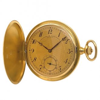 Swiss 18K gold hunting cased lever dress watch Circa 1919