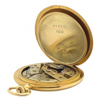 Swiss 18K gold hunting cased lever dress watch Circa 1919