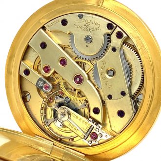 Swiss 18K gold hunting cased lever dress watch Circa 1919