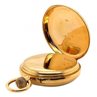 English 18K gold open faced lever pocket watch Circa 1897