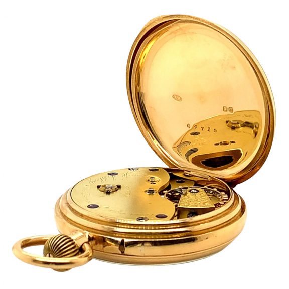 English 18K gold open faced lever pocket watch Circa 1897 English 18K gold open faced lever pocket watch Circa 1897