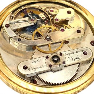 Early Danish/Swiss gold hunting cased precision watch Circa 1854
