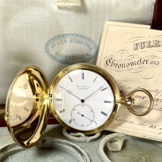 Early Danish/Swiss gold hunting cased precision watch Circa 1854