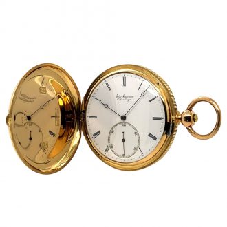 Early Danish/Swiss gold hunting cased precision watch Circa 1854