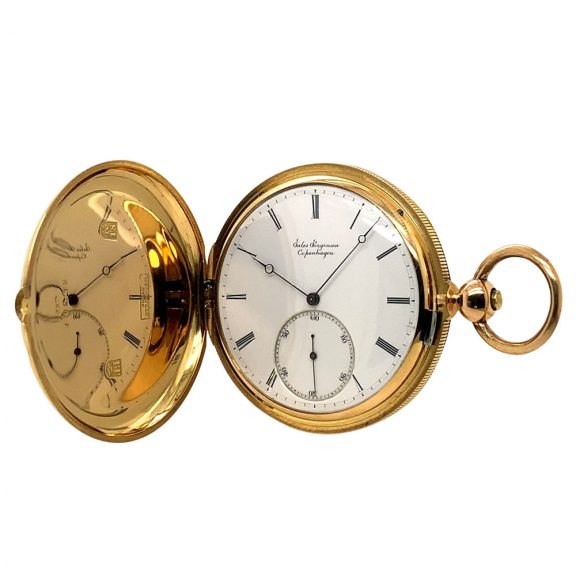 Early Danish/Swiss gold hunting cased precision watch Circa 1854 Early Danish/Swiss gold hunting cased precision watch Circa 1854