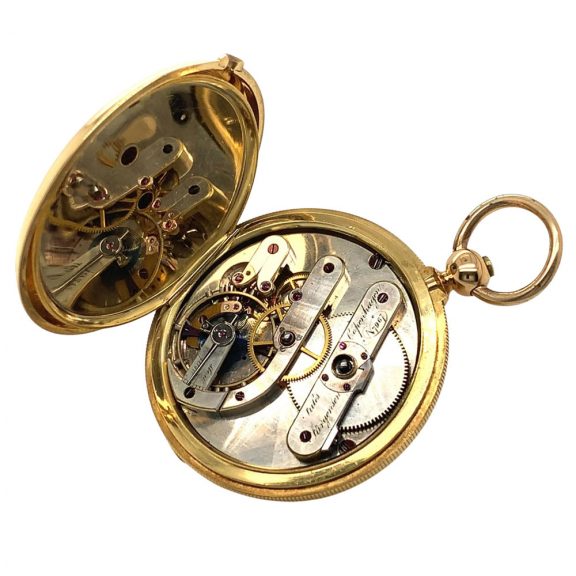 Early Danish/Swiss gold hunting cased precision watch Circa 1854 Early Danish/Swiss gold hunting cased precision watch Circa 1854