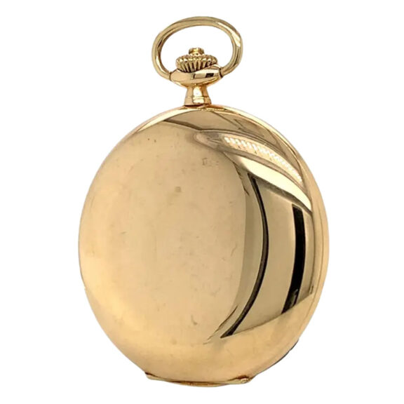 Flat German 14 carat gold hunting cased pocket watch Circa 1939 Flat German 14 carat gold hunting cased pocket watch Circa 1939