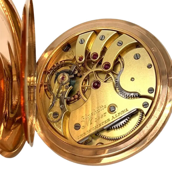German 14K rose gold hunting cased lever watch Circa 1915 German 14K rose gold hunting cased lever watch Circa 1915