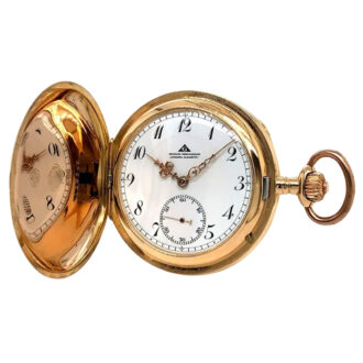 German 14K rose gold hunting cased lever watch Circa 1920