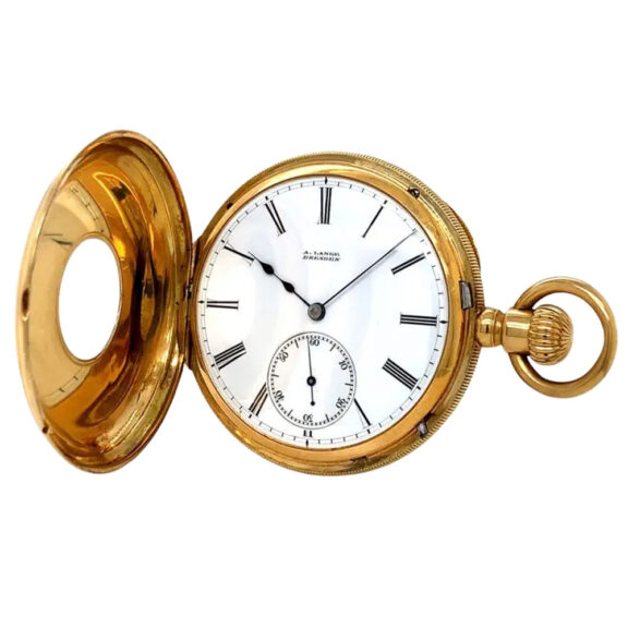 Rare German gold half hunting cased lever watch Circa 1871 Rare German gold half hunting cased lever watch Circa 1871