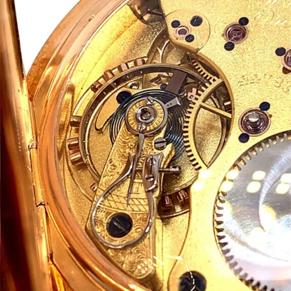 Large German rose gold hunting cased lever watch Circa 1901 Large German rose gold hunting cased lever watch Circa 1901